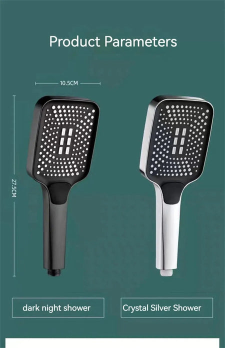 3 Mode Adjustable High Pressure Shower Head Handheld Large Flow Water Saving Pressurized Shower Head Mixer Bathroom Accessories