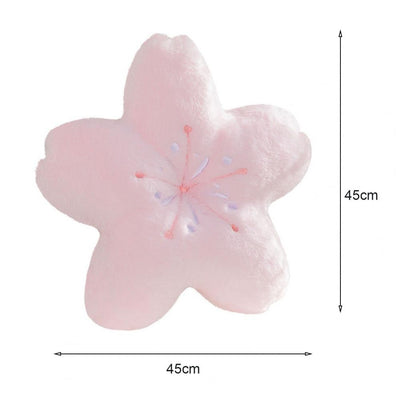 Cherry Blossom Throw Pillow Kawaii Sakura Flower Plush Pillow Bedroom Living Room Decor Bay Window Floor Seat Cushion Tatami