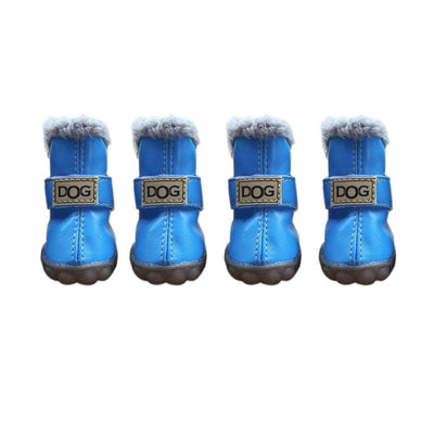 Dog Rainshoes Warm Pet Snow Boots Waterproof Soft Winter Pet Dog Shoes Plush/PU Non Slip for 4Pcs/Set Chihuahua