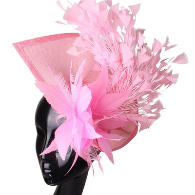 Royal Blue Gorgeous Fascinator Hat With Clips Elegant Women Fancy Feathers Wedding Hats Bridal Hair Accessories Lady Millinery