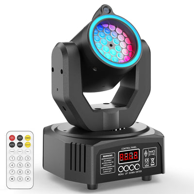 U'King Mini 30W Beam Pattern Moving Head Light RGB DMX Sound Activated Strobe Effect Stage Light for DJ Disco Party Christmas