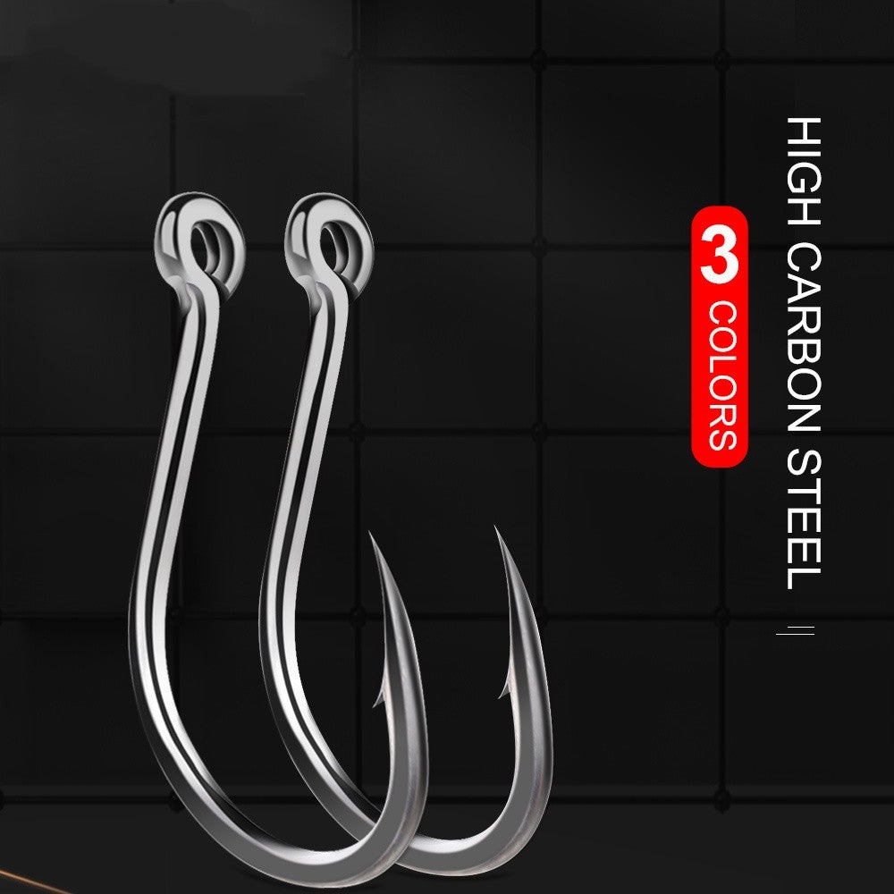 FTK 50-100pcs Gold Fishing Hook High Carbon Steel 1#-12# Barbed Hook With Ringed EYE Red Fishhooks for Carp Fishing Tackle