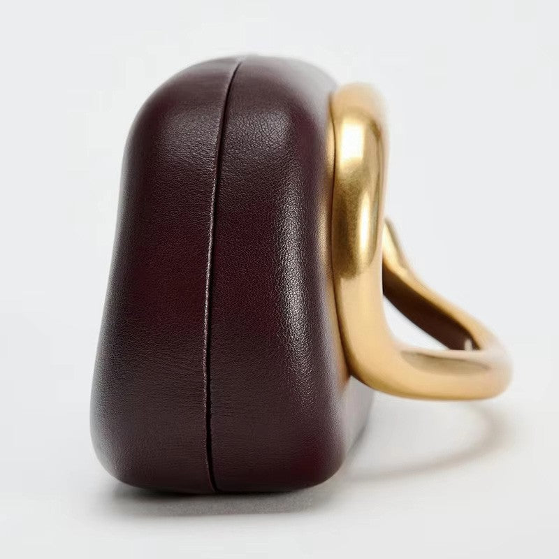 Brand Z Clutch Bag Metal Handle Design Luxury Evening Lipstick Bag Round Box Chain Bag Elegant Woman Shoulder Messenger Bags