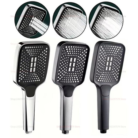 Pressurized Nozzle Bathroom Shower Head High Pressure Water Saving Sprayer ABS Bathroom Accessories Chrome Rainfall Shower Head