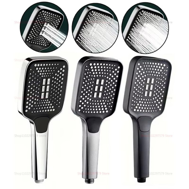 Pressurized Nozzle Bathroom Shower Head High Pressure Water Saving Sprayer ABS Bathroom Accessories Chrome Rainfall Shower Head