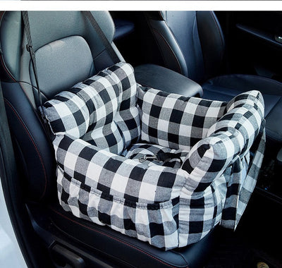 Dog Car Seat with Safety Belt - Non-Slip Pet Car Bed for Small Dogs, Washable Travel Carrier with Secure Straps for Safe Car