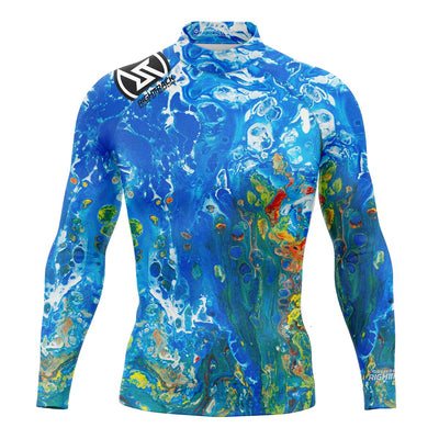 New Men's Surfing Shirt Gold Coast Lycra Rashguard RIGHTTRACK Long Sleeve Surf Sportswear Beach UV Swimwear UPF50+ Clothes
