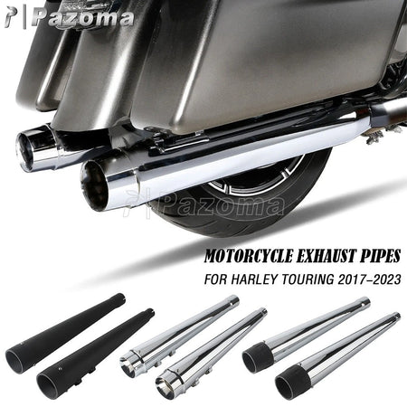 For Harley Touring Street Electra Glide Road King Special FLHRXS 2017-2023 Motorcycle Exhaust Muffler Slip-On Dual Exhaust Pipes