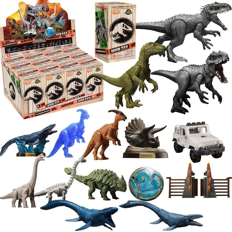 BLOKEES Jurassic World Jurassic Park Dinosaurs TERRAVENTURE Tyrannosaurus Rex Velociraptor Action Figure Assembly Toys Blind Box