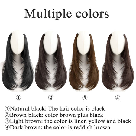 Synthetic layered V-shaped hair extension wig women's heat-resistant clip hair wig atmosphere long curly hair
