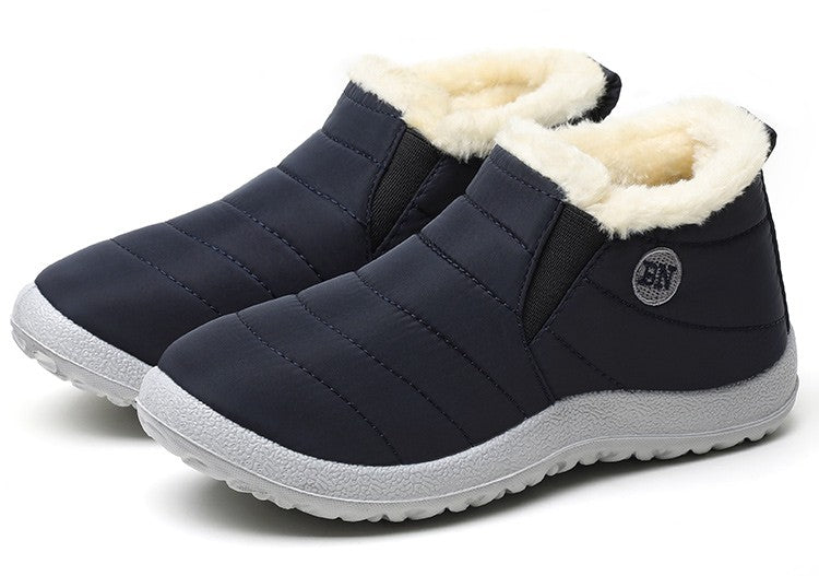 Women Boots Waterproof Winter Boots Fur Shoes Women Slip On Ankle Boots Snow Botas Mujer 2025 Winter Shoes Couple Short Boot