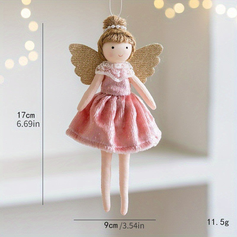New Christmas Plush Angel Doll Pendant Ornaments Xmas Tree Hanging Decorations For Home Festive Party Decor 2024 New Year Gifts