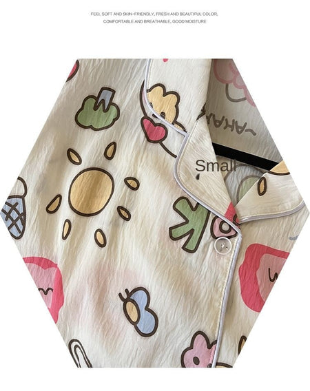 Plus Size Womens Home Wear Big Size Cute Kitty Pajamas Design Sleepwear Set Comfy and Loose Fit Korean Reviews Many Pajamas Y2K