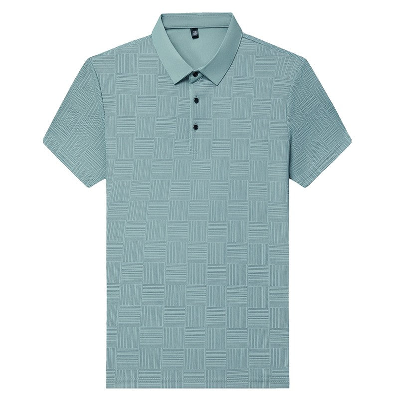 2024 Men's New Printed Business Casual Short sleeved POLO Shirt Fashion Short sleeved Comfortable and Breathable Top