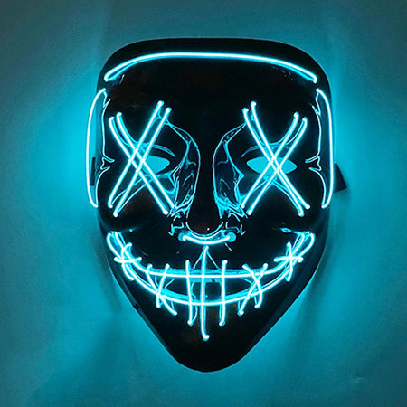Scary Wireless Glowing LED Mask Halloween Party Supplies Neon Purge Mask Cosplay Luminous Face Masks Carnival Festival Props