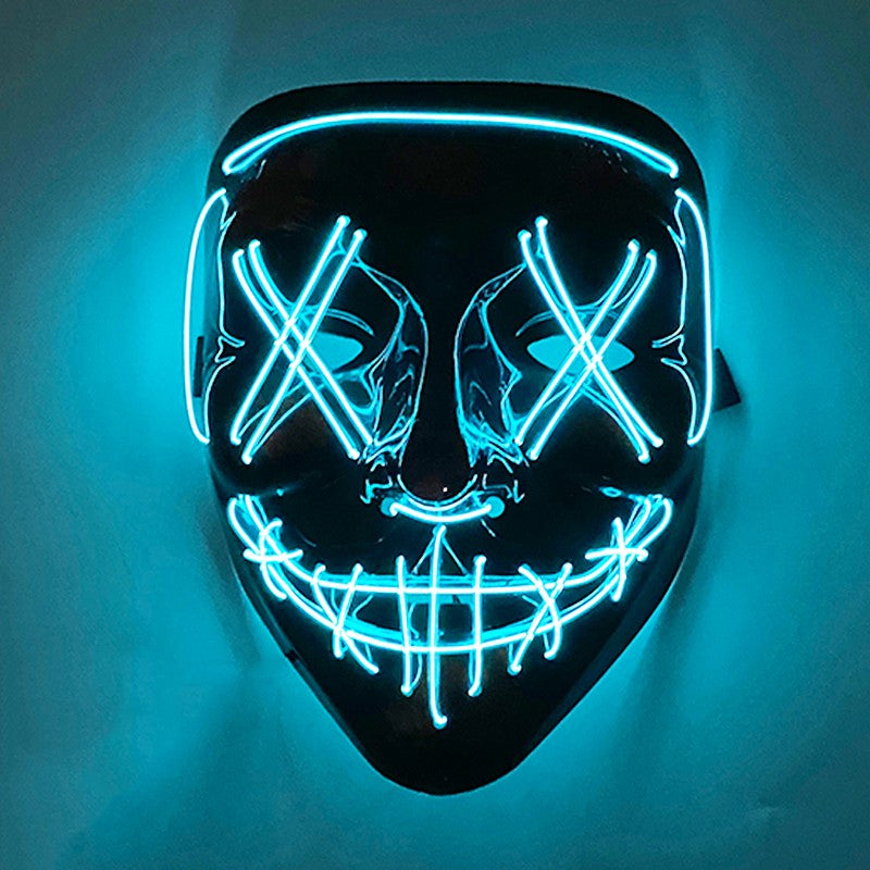 Scary Wireless Glowing LED Mask Halloween Party Supplies Neon Purge Mask Cosplay Luminous Face Masks Carnival Festival Props