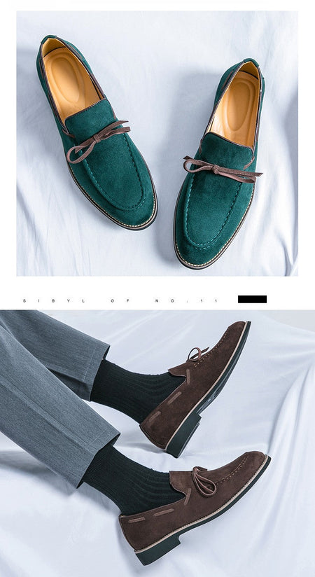 New pointed British men's business dress set with leather shoes and oversized men's shoes, fashionable and versatile