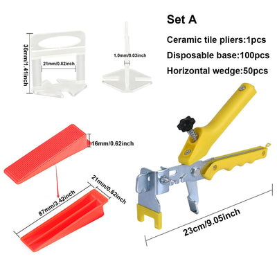50-200pc Wall Floor Tile Leveling System Clips Ceramic Leveler Spacer Plier Wadge Kit for Tile Laying Construction Building Tool