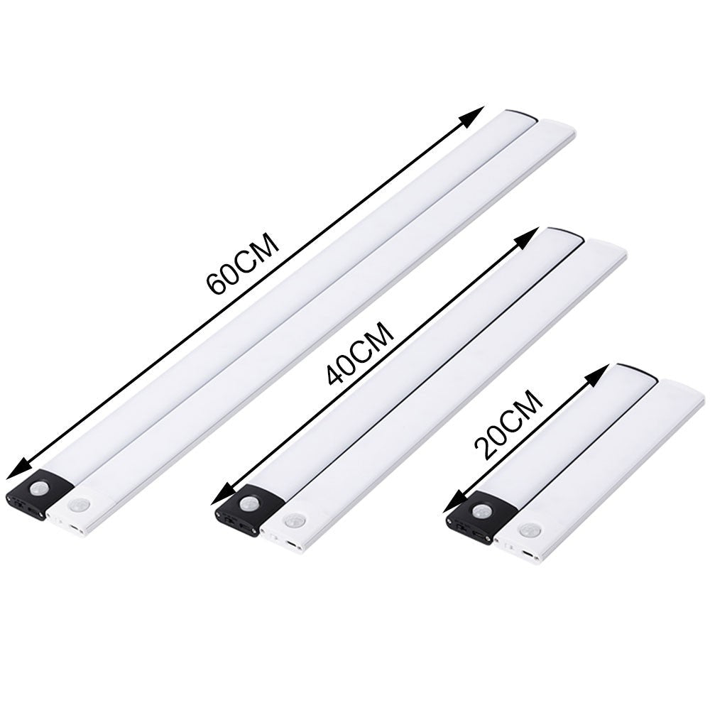 LED Cabinet Light Type C Rechargeable Motion Sensor Night Lights for Kitchen Wardrobe Cabinet Lighting 10cm/20cm/30cm/40cm/50cm