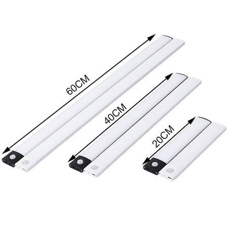 LED Cabinet Light Type C Rechargeable Motion Sensor Night Lights for Kitchen Wardrobe Cabinet Lighting 10cm/20cm/30cm/40cm/50cm