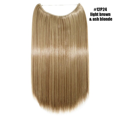 BENEHAIR Synthetic Invisible Wire No Clips In Hair Extensions Secret Fish Line Hairpieces Hair Extensions Fake Hair For Women