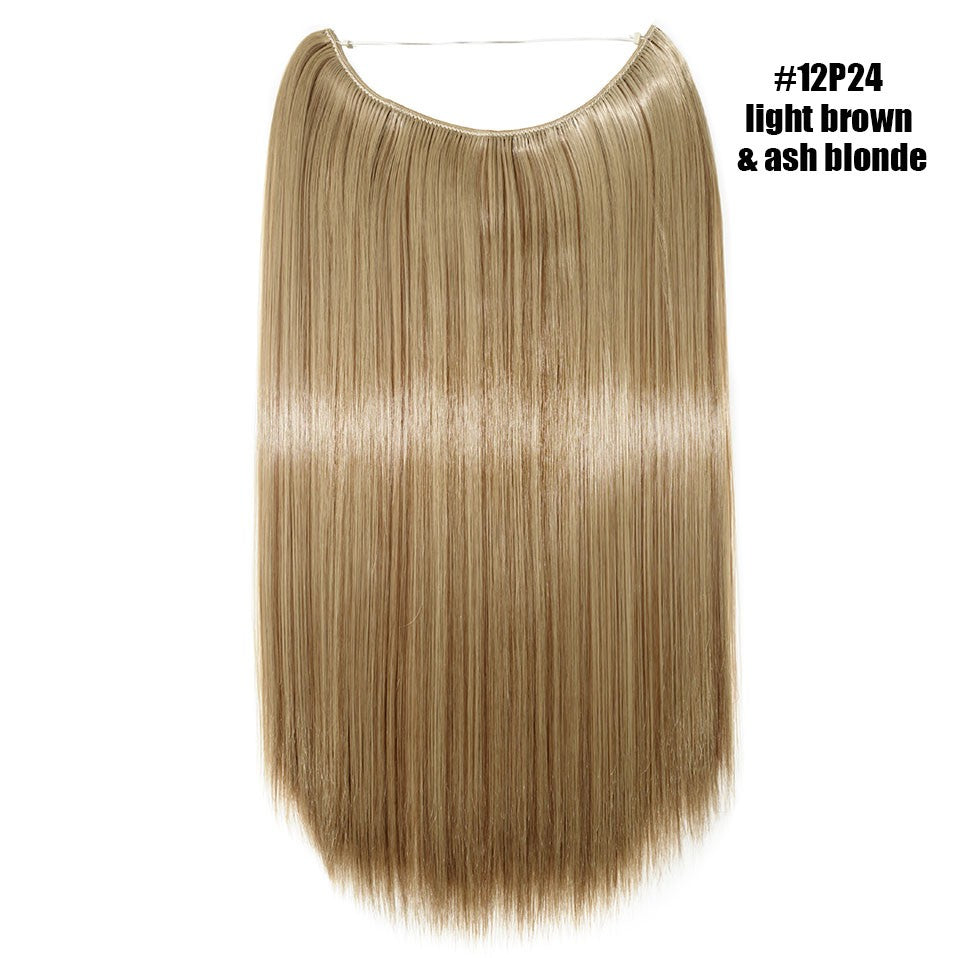 BENEHAIR Synthetic Invisible Wire No Clips In Hair Extensions Secret Fish Line Hairpieces Hair Extensions Fake Hair For Women