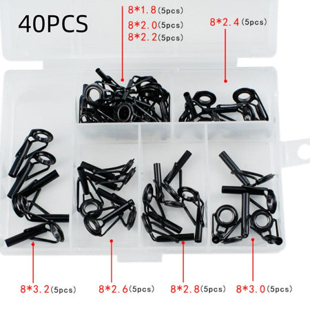 Stainless Steel Fishing Top Rod Guide Porcelain Ring 8pcs DIY Fishing Pole Tip Repair Rod Tip Accessories Fishing Tackle Pesca