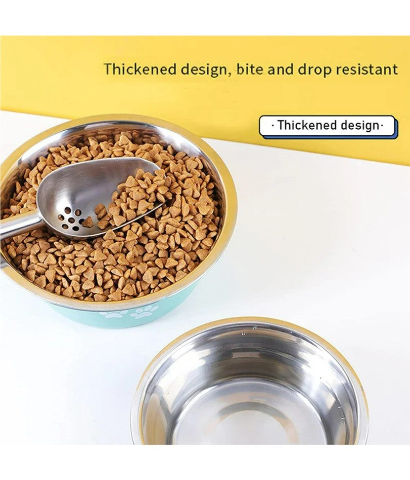 Cute Dog Bowls for Medium Large Dogs Feeding Bowls Water Bowls Stainless Steel Small Dog Food Bowl Elevated Raised Pet Feeders