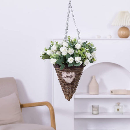 10 Heads pink Artificial Silk Rose Flowers Fake White Eucalyptus  Peony Flower Bouquet, for Home Wedding Party Garden Decoration