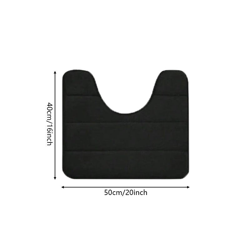 1PC pure color stripe bathroom toilet u-mat carpet, soft non-slip quick-dry bathroom mat, family bathroom bibulous shower carpet
