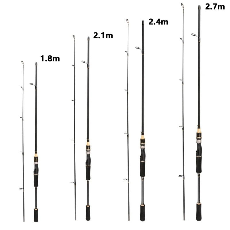 1.8-2.7 M Adjustable Telescopic Sub Rod Carbon Vibrating Solid Rod With Slight Handle Straight Handle Long Throw Fishing Rod