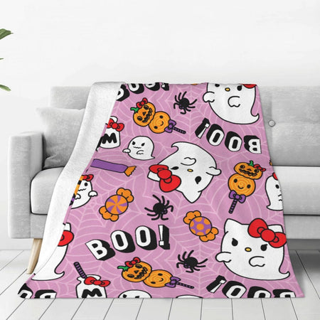 Christmas Hello Kitty Blankets Quality Warm Throw Blanket Winter Travel Office Couch Bed Graphic Bedspread
