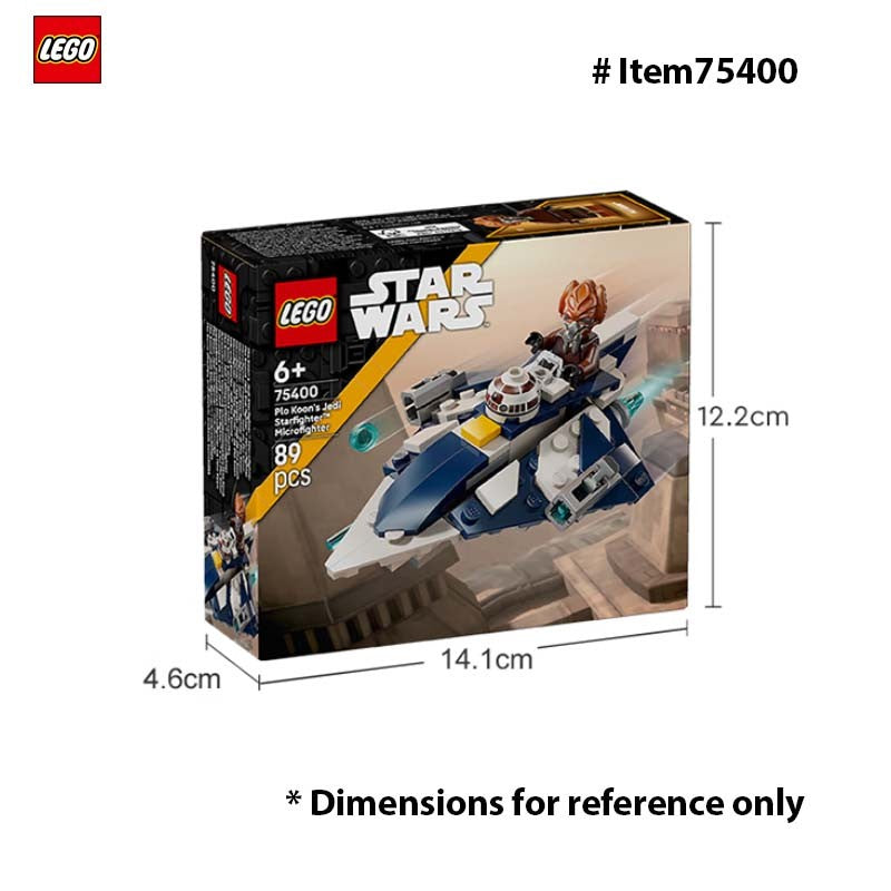 LEGO 75400 Star Wars Plo Koon’s Jedi Starfighter Microfighter Kids Toy Clone Wars Playset and Room Decor for BoysandGirls 89 PCS