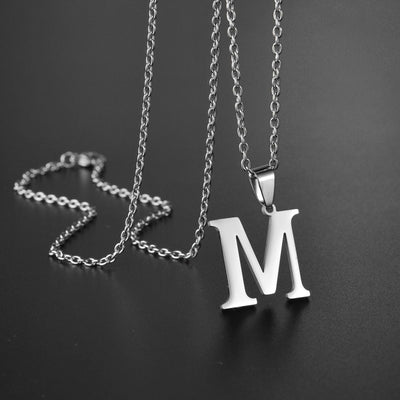 26 Alphabet Letters A-Z Name Pendant Stainless Steel Necklace Initial Minimalist Necklaces For Men Women Fashion Gifts Wholesale
