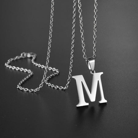 26 Alphabet Letters A-Z Name Pendant Stainless Steel Necklace Initial Minimalist Necklaces For Men Women Fashion Gifts Wholesale