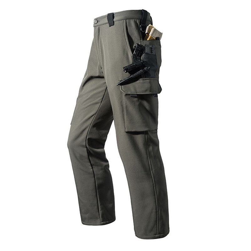 Men's Winter Autumn Fleece Softshell Pants Tactical Military Combat Cargo Trousers Hiking Camping Climbing Casual Sportwears