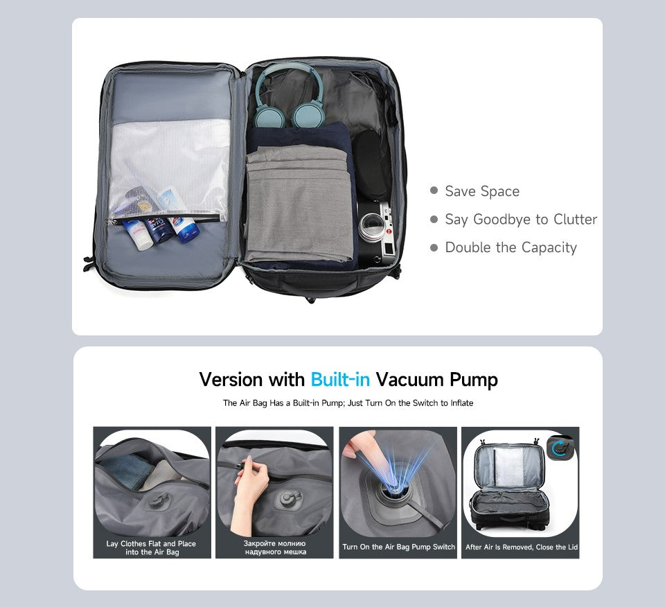 Tigernu Vacuum Backpacks Men Expandable Bags 17inch Laptop Backpack Bags Male Travel Backpacks Large Capacity Backpack Women Bag