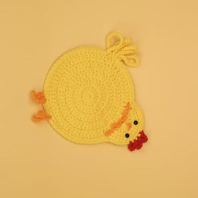 Funny Crochet Animal Coaster Finished Handwoven Coaster Coffee Cup Decor Gift