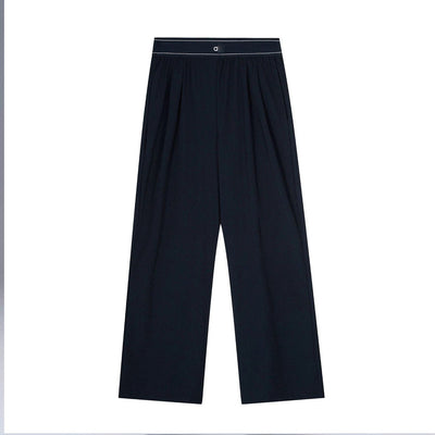 for aIo New Women's Sports Yoga Pants Wide Leg Quick Dry Elastic Waist Straight Trousers Fitness Casual Solid Black Summer Wear