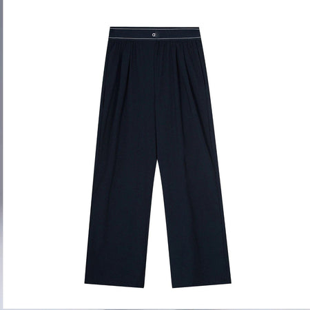 for aIo New Women's Sports Yoga Pants Wide Leg Quick Dry Elastic Waist Straight Trousers Fitness Casual Solid Black Summer Wear
