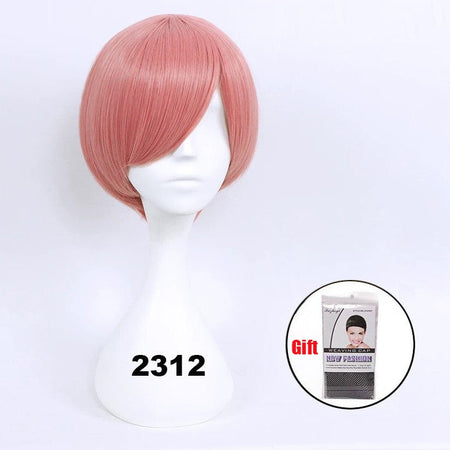 Snoya 30cm synthetic short Wig purple blue red yellow high temperature fiber Wig Costume Party Cosplay Wig 23 colors