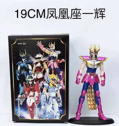 Japanese Anime Saint Seiya Figure Phoenix Ikki Hyoga Seiya Shiryu Standing Figure Toy PVC Box Figure Collection Decoration 19cm