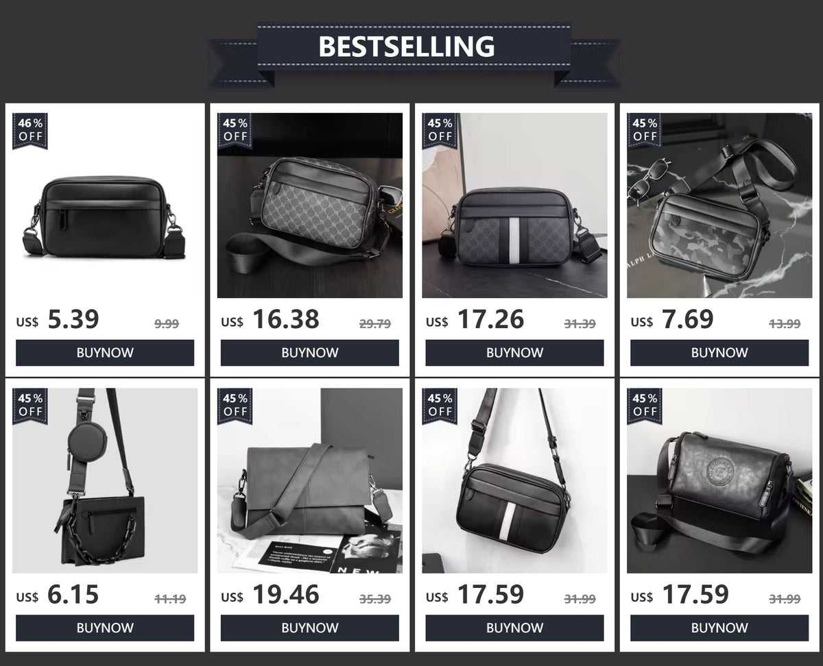 Fashion Luxury Men's Crossbody Bag Business PU Leather Shoulder Bags Men Solid Flap Messenger Bag Men Zipper Ipad Bag 2025 New