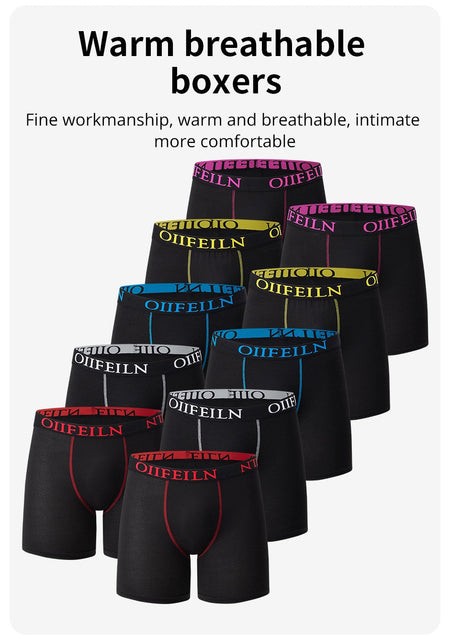 5/7/10 Pcs Men's Long Sports Parent-child Underwear Teenagers To Adults Multi-size Mix And Match Boyshort Elastic Waist Shorts