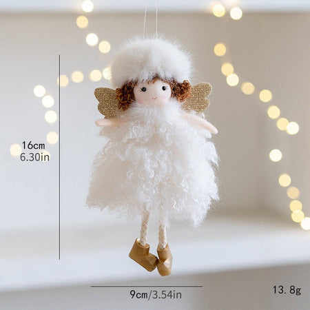 New Christmas Plush Angel Doll Pendant Ornaments Xmas Tree Hanging Decorations For Home Festive Party Decor 2024 New Year Gifts