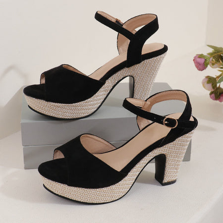 Women Comfortable Heeled Sandals Women Platform Fish Fashion Shoes Summer High Heels Sandals 2024 New Trend Shoes for Women