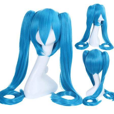28 Colors Mi Ku Cosplay Wig Long Heat Resistant Synthetic Hair Clip Ponytails Halloween Party Wigs + Wig Cap Snow Mi Ku