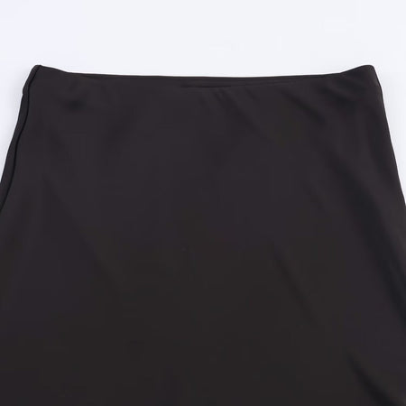 Sexy Satin Half-length Skirt for Women Autumn 2025 Fashionable Trendy Girl Long Skirt A- line Lace Embellished Commute Style