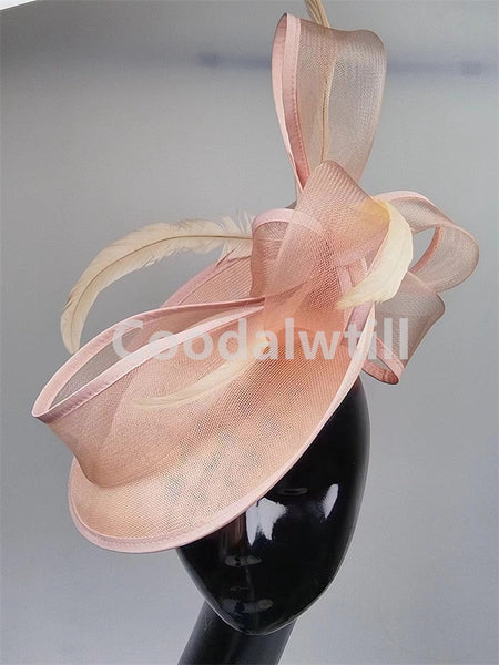 Bride Wedding Mesh Fascinators Church Hat Ladies Women Derby Big Fascinator Hats Party Event Headpiece Bride Wedding Pillbox Cap