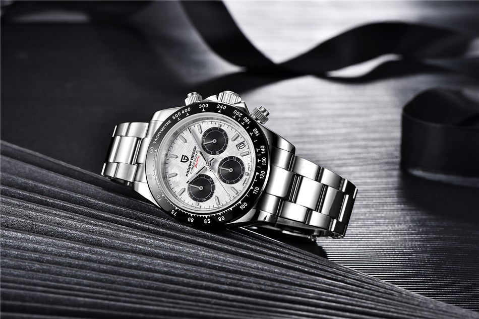 40mm New V2 PAGANI DESIGN Men's Quartz Watches Sapphire Retro Chronograph Stainless Steel Waterproof Watch Men Relogio Masculino